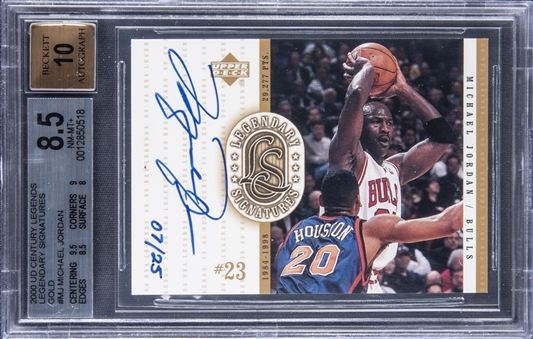 2000 Upper Deck Century Legends “Legendary Signatures Gold” #MJ Michael Jordan Signed Card (#07/25) - BGS NM-MT+ 8.5/BGS 10